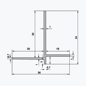 TEMPOLISTEL® B101 Perfil de transición para unión de placa de yeso laminado y falso techo desmontable - Imagen 2
