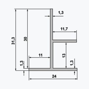 TEMPOLISTEL® B104 Perfil de transición para unión de placa de yeso laminado y falso techo desmontable - Imagen 2