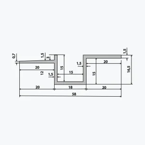 TEMPOLISTEL® B110 Perfil de transición para placas de yeso laminado y falsos techos desmontables - Imagen 2