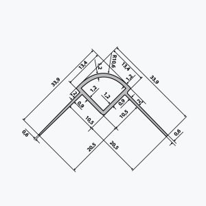 TEMPOLISTEL® B113 Perfil de protección de esquinas redondeadas para tabiques - Imagen 2