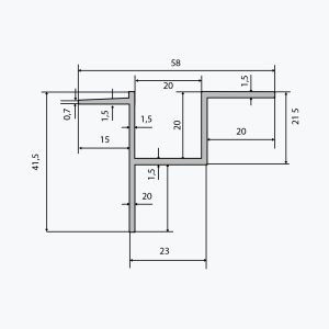 TEMPOLISTEL® B115 Perfil de transición para placas de yeso laminado y falsos techos desmontables - Imagen 2